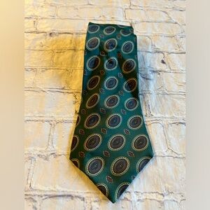 GREEN/BROWN/SAGE/BURGUNDY PAISLEY SILK MENS TIE